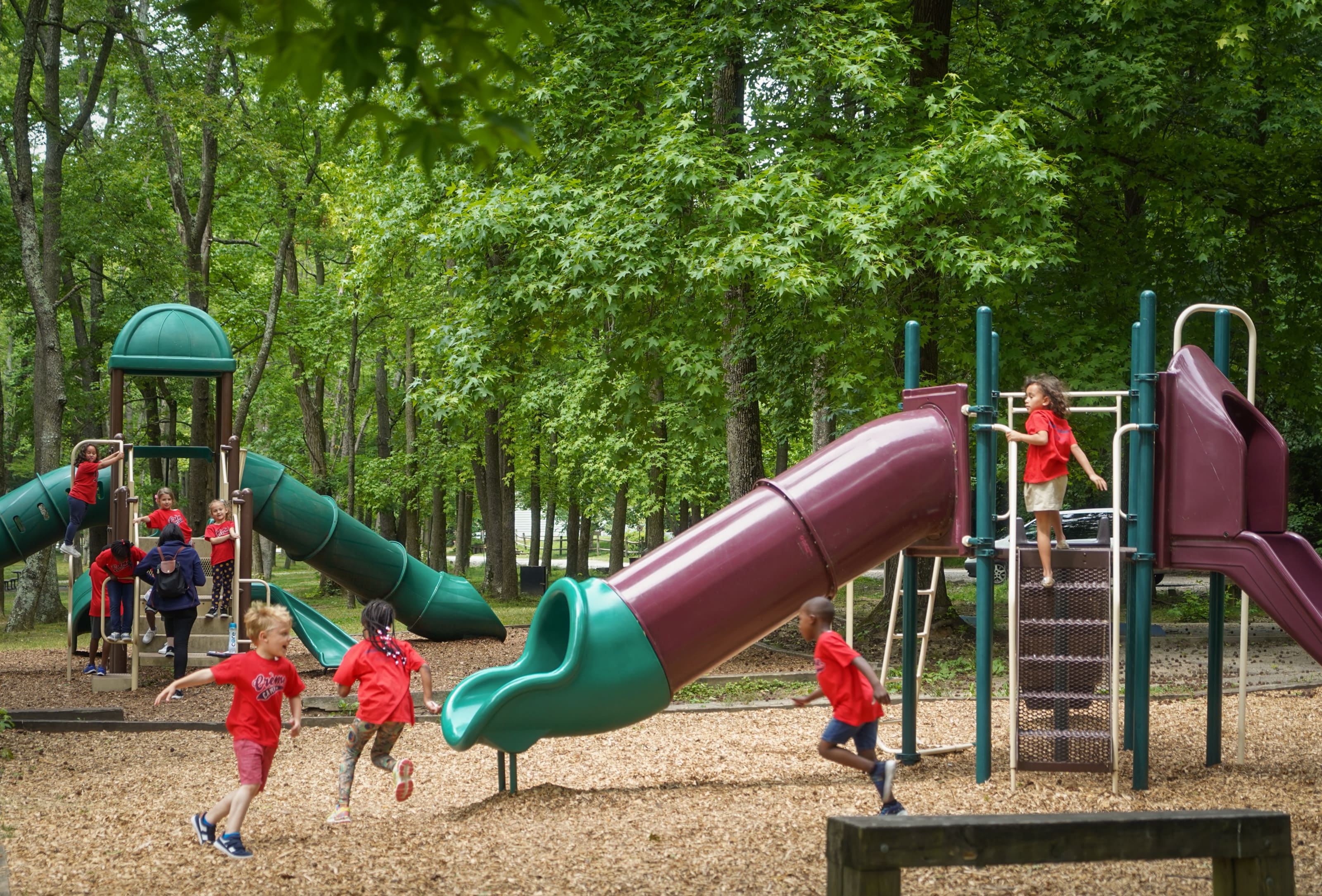 Children playing at a playground at Leesylvania.