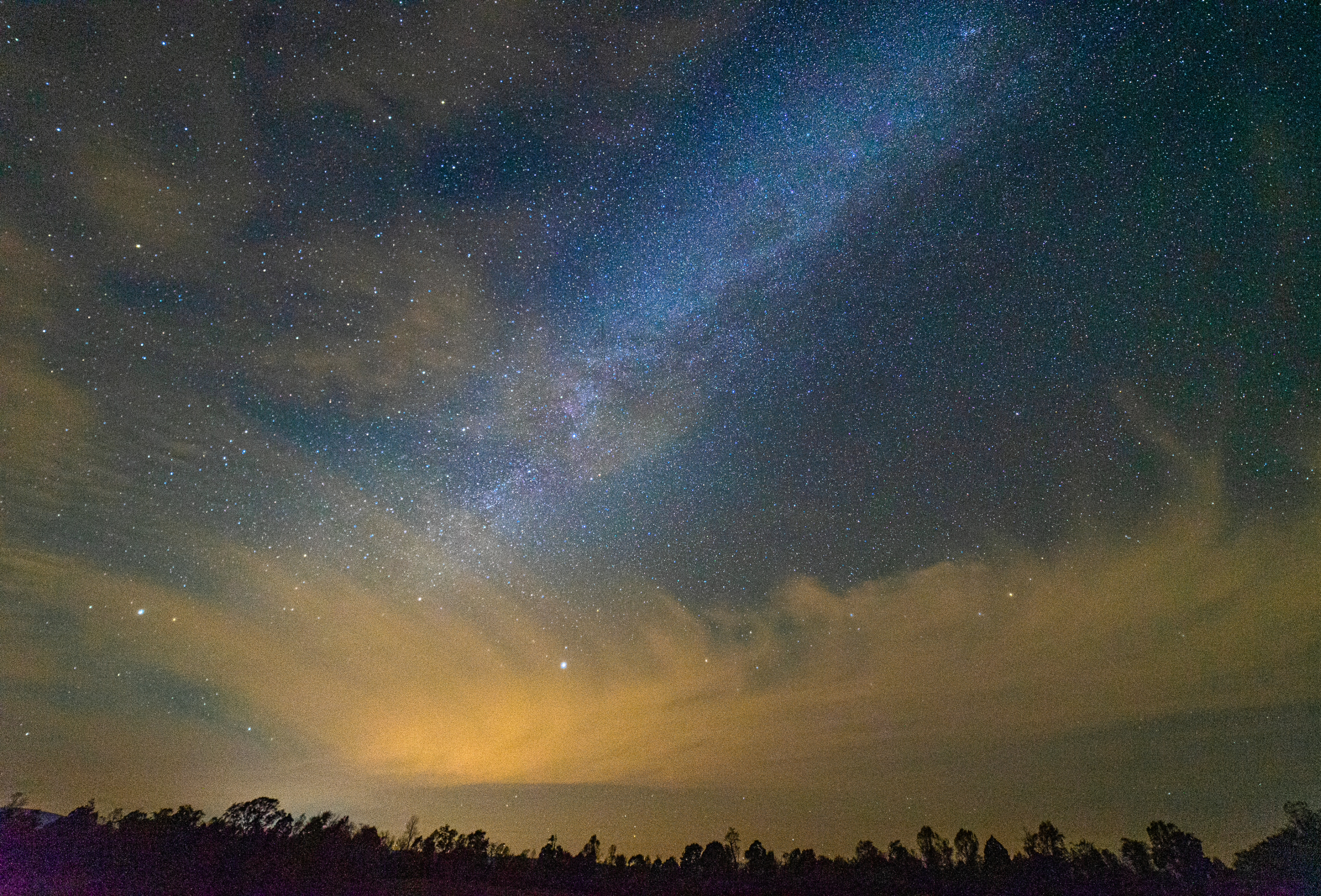 A starry sky at Natural Bridge State Park.